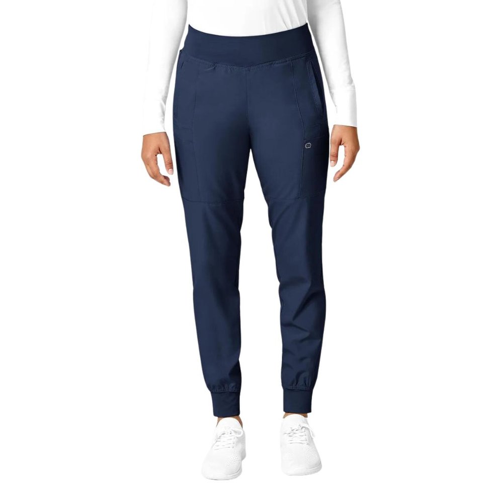 WonderWink W123 Comfort Waist Cargo Jogger Scrub Pant 5555A - Navy; Large